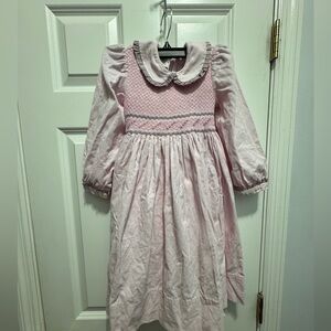 Maria Elena size 6 pink smocked light corduroy dress